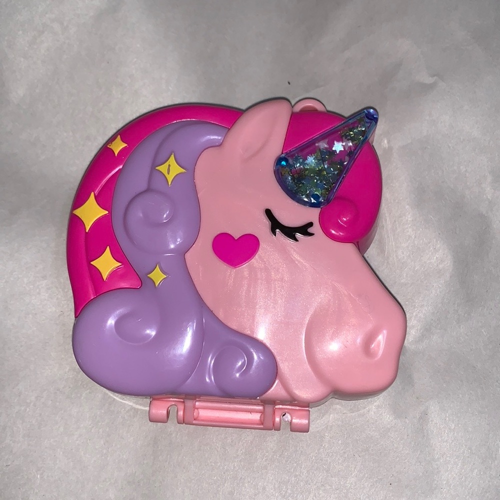 Polly Pocket Unicorn Forest Compact with Glitter Horn Play Set Ages 4+ Case Only - Picture 8 of 8